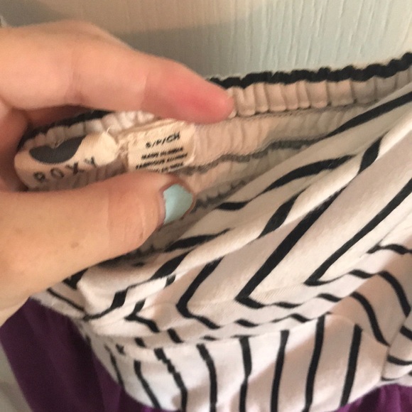 Purple, black and white striped dress - Picture 2 of 3